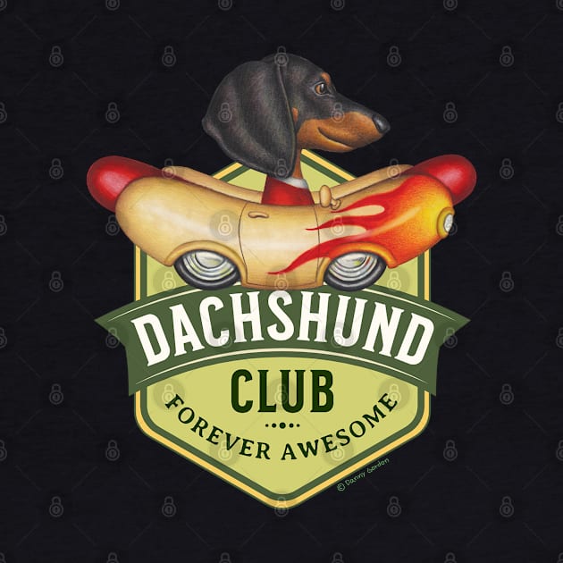 Dachsund Club Flame Car by Danny Gordon Art